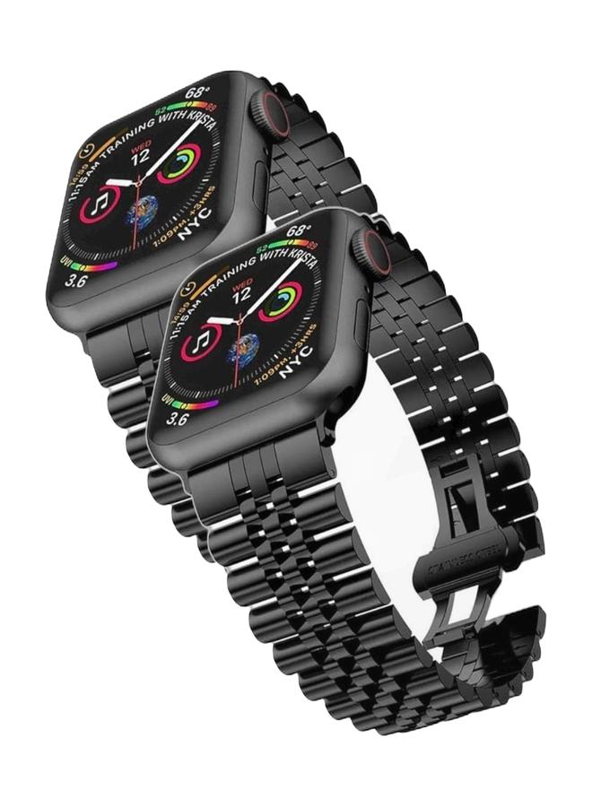JOHN PAULS Apple Watch Strap Stainless Steel Band for Men Women Premium Steel Apple Watch Band Compatible with Apple Watch Series SE | Ultra 2 | 9 | 8 | 7 | 6, 49/46/45/44/42mm iWatch Strap Metal Bracelet Bundle - Image 1